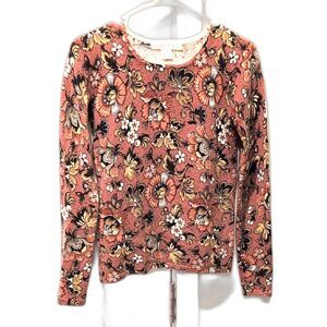 Collection Fiftynine Cashmere Floral Long Sleeve Top